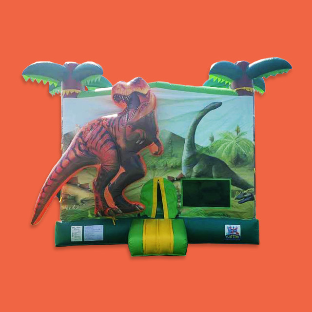 TAURANGA Bouncy Castle for Hire - Jungle & Dinosaur Combo